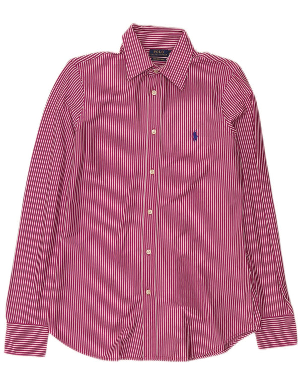 Polo Ralph Lauren Mens Dress Fit Shirt Medium Pink Striped Cotton