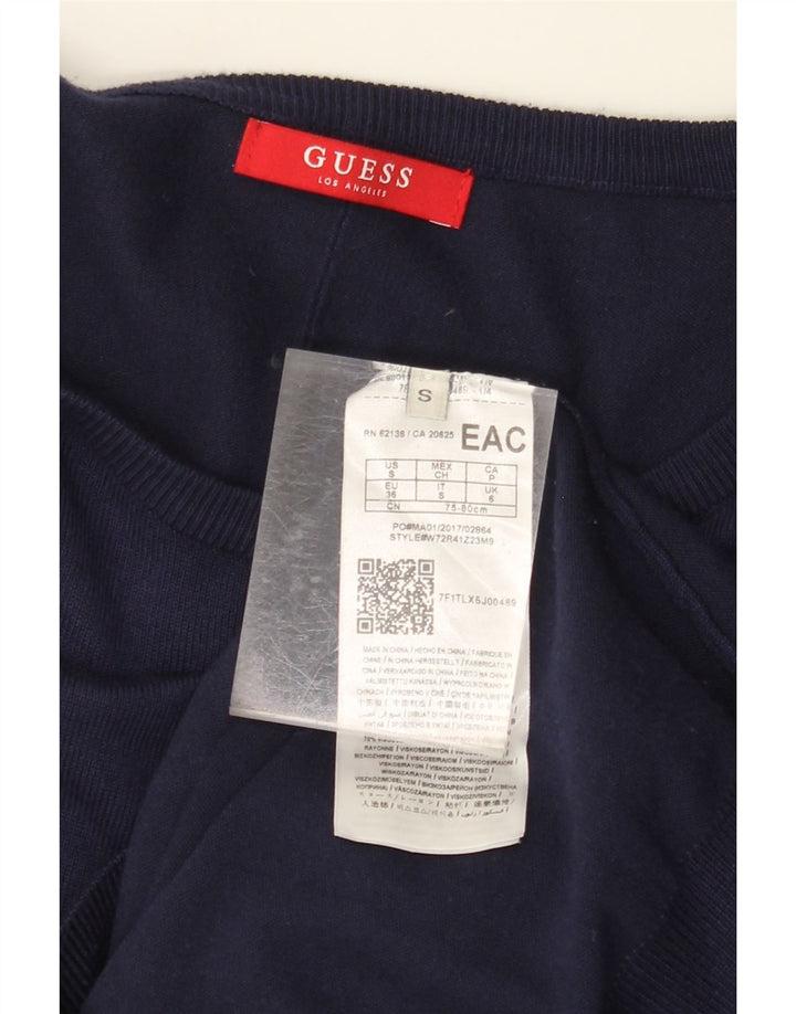 GUESS Ženski preveliki džemper s veznim izrezom UK 6 Mali tamnoplavi