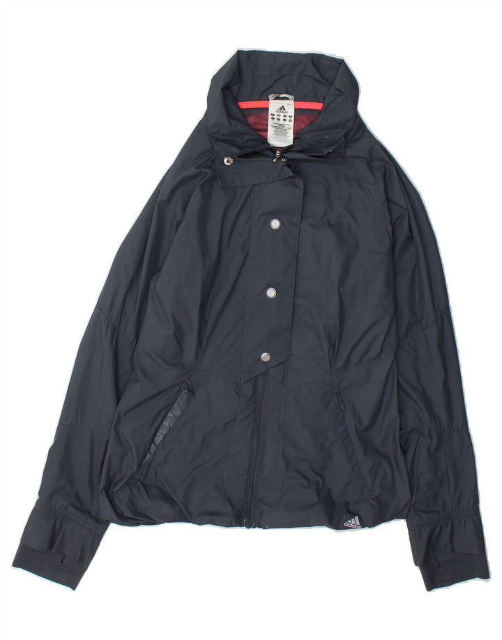 ADIDAS Womens Clima Proof Rain Jacket UK 10 Small  Navy Blue Polyester Vintage Adidas and Second-Hand Adidas from Messina Hembry 