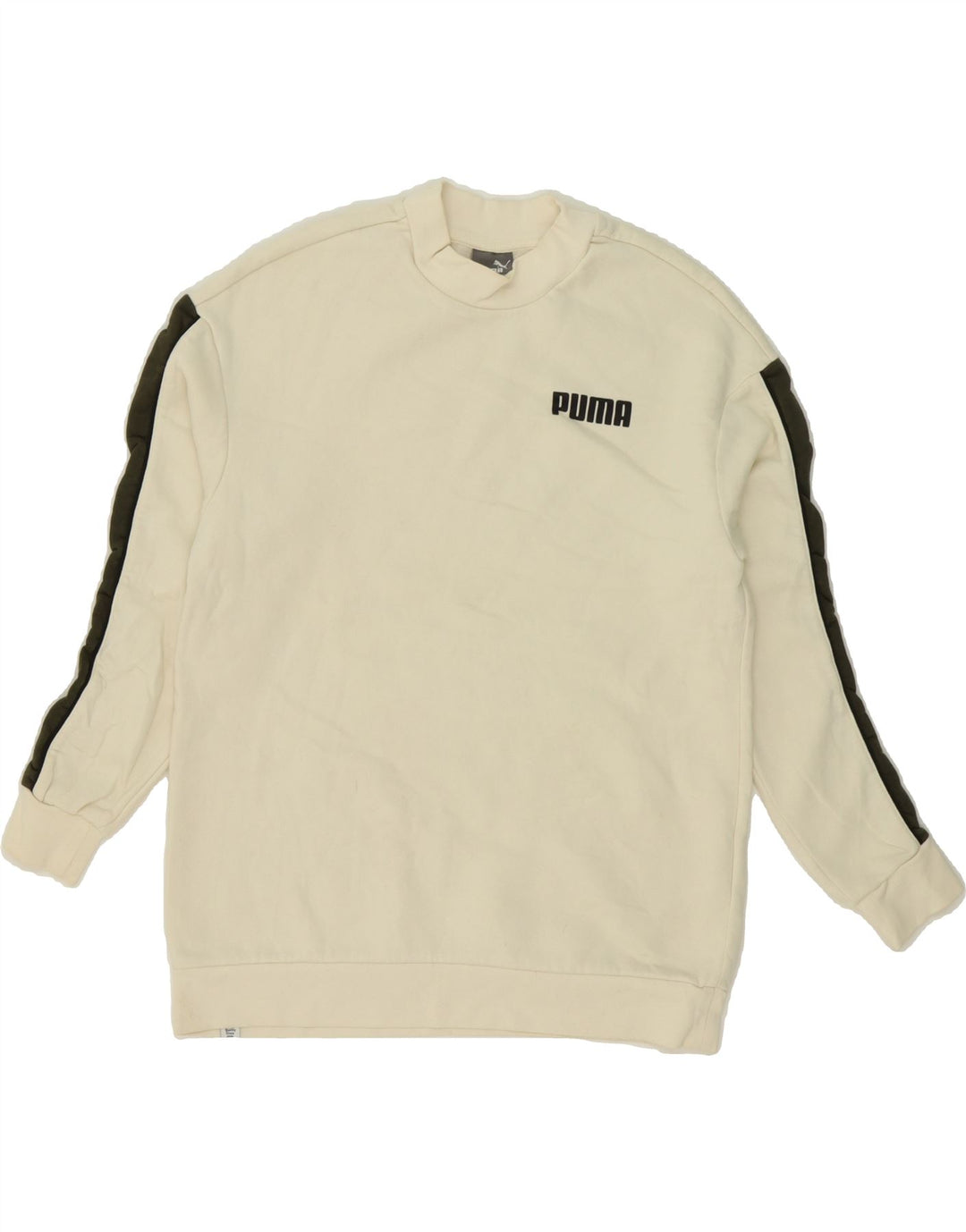 PUMA Womens Graphic Sweatshirt Jumper UK 10 Small  White Colourblock Vintage Puma and Second-Hand Puma from Messina Hembry 