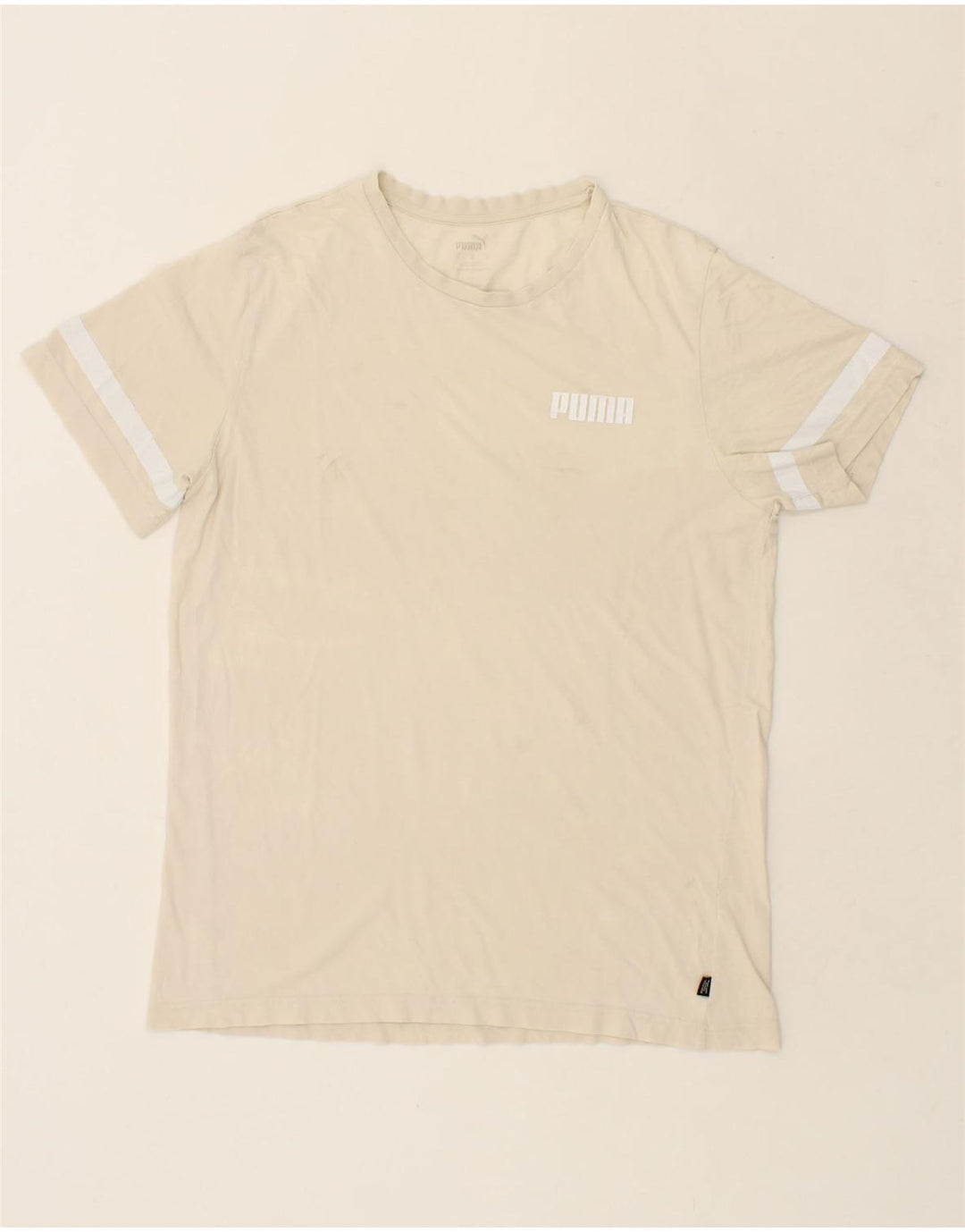 PUMA Mens T-Shirt Top Medium Off White Vintage Puma and Second-Hand Puma from Messina Hembry 