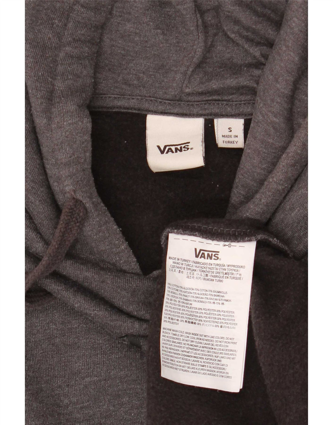 Vans muška majica s kapuljačom s kapuljačom, mali sivi pamuk