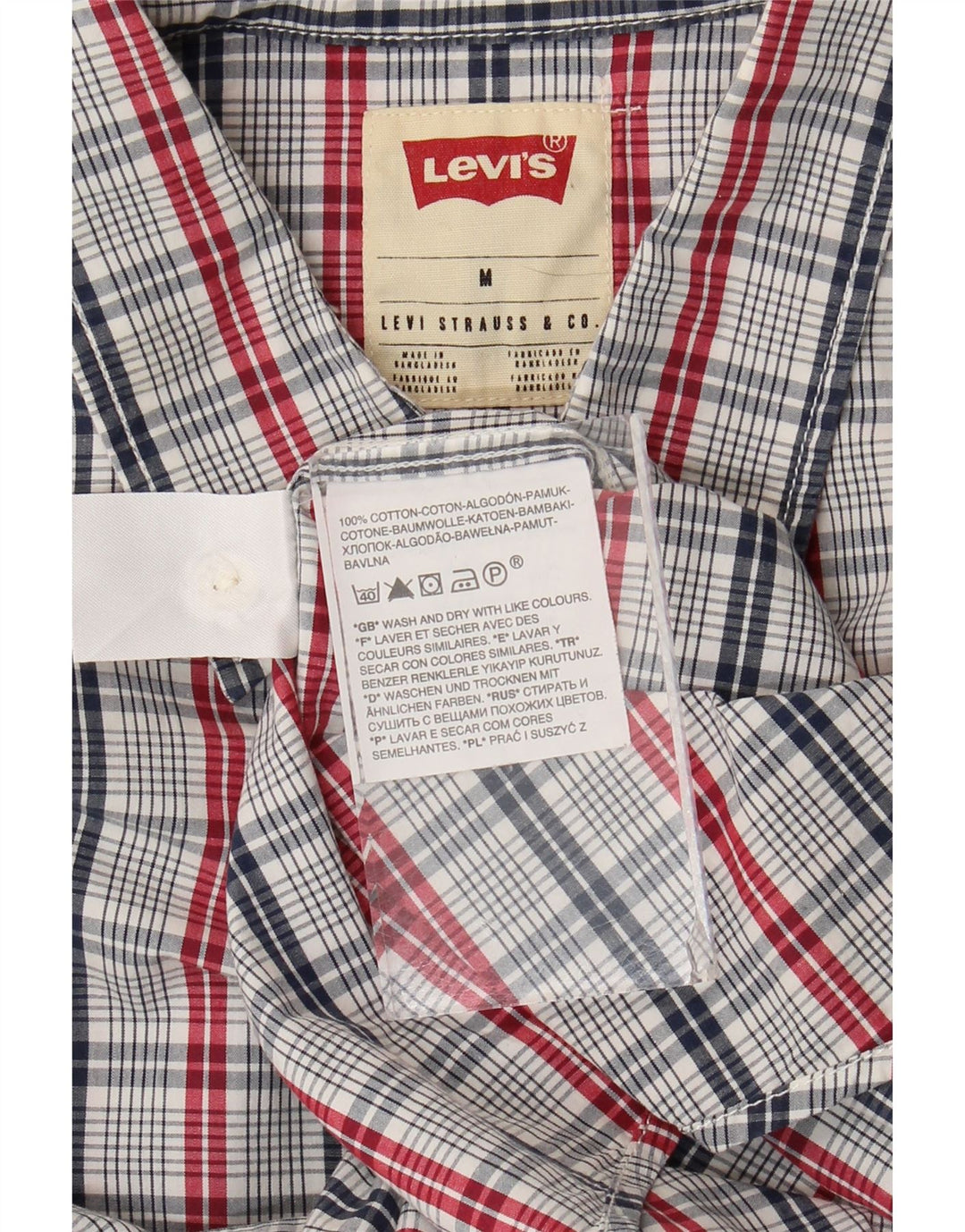 Levi's muška standardna košulja kratkih rukava srednje plavi karirani pamuk