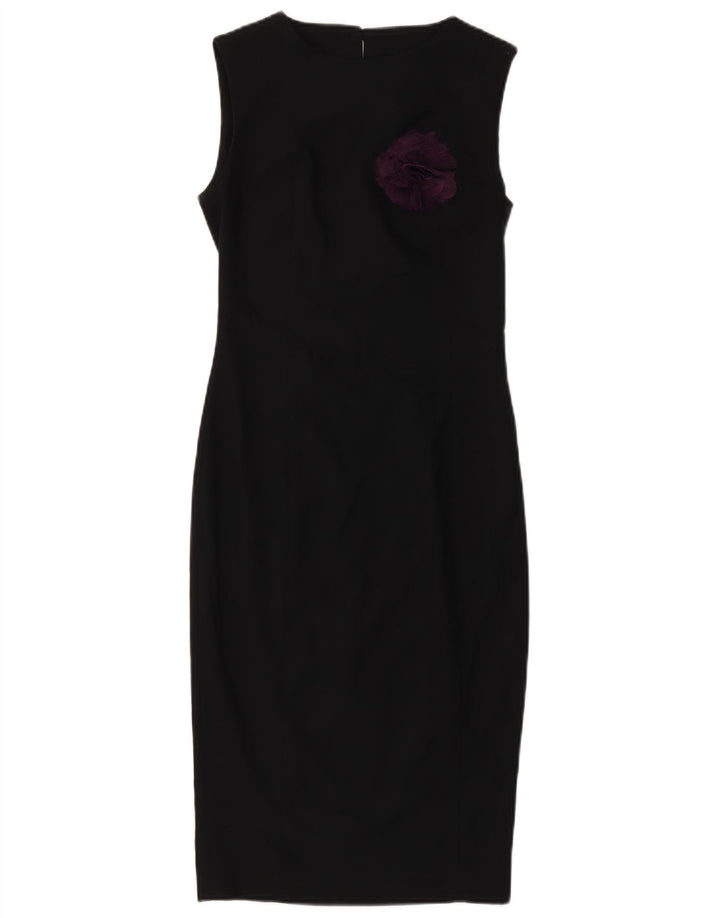 ZARA ženska plašt haljina bez rukava UK 4 XS crni cvjetni poliester