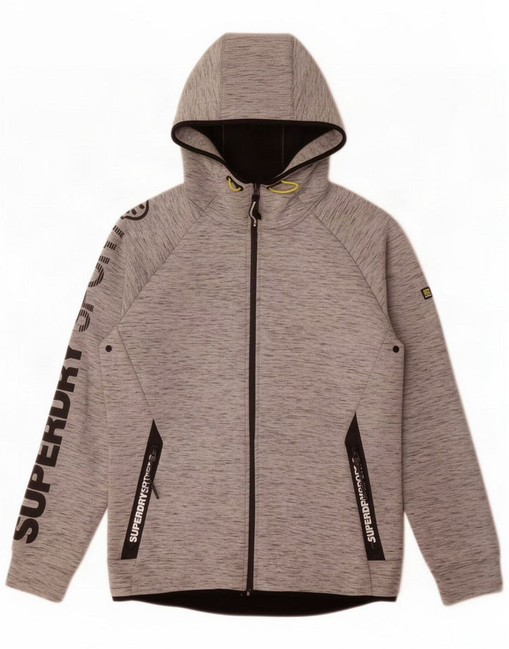Superdry muški grafički pulover s kapuljačom veliki sivi poliester