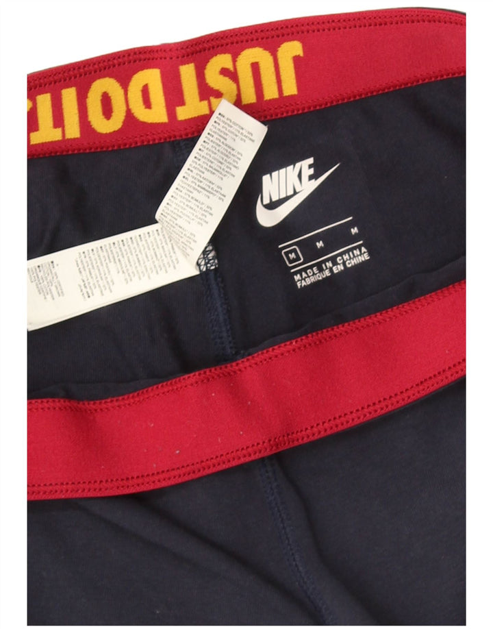 NIKE ženske grafičke tajice UK 12 Srednje tamnoplavi pamuk