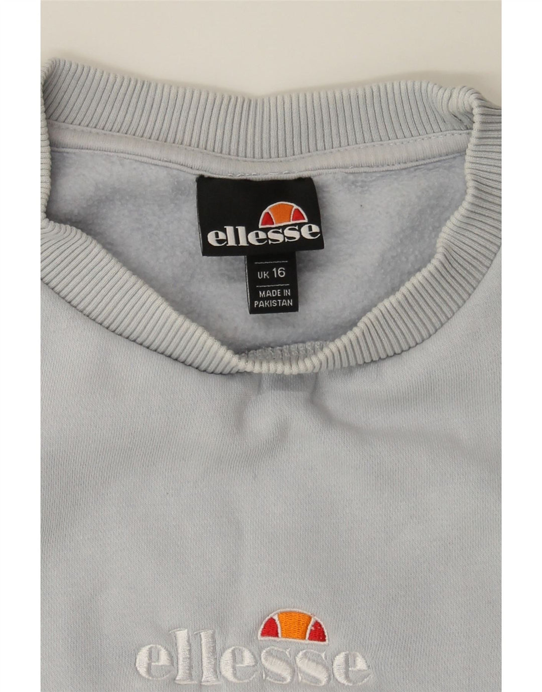 ELLESSE Womens Sweatshirt Jumper UK 16 Large Blue Cotton Vintage Ellesse and Second-Hand Ellesse from Messina Hembry 