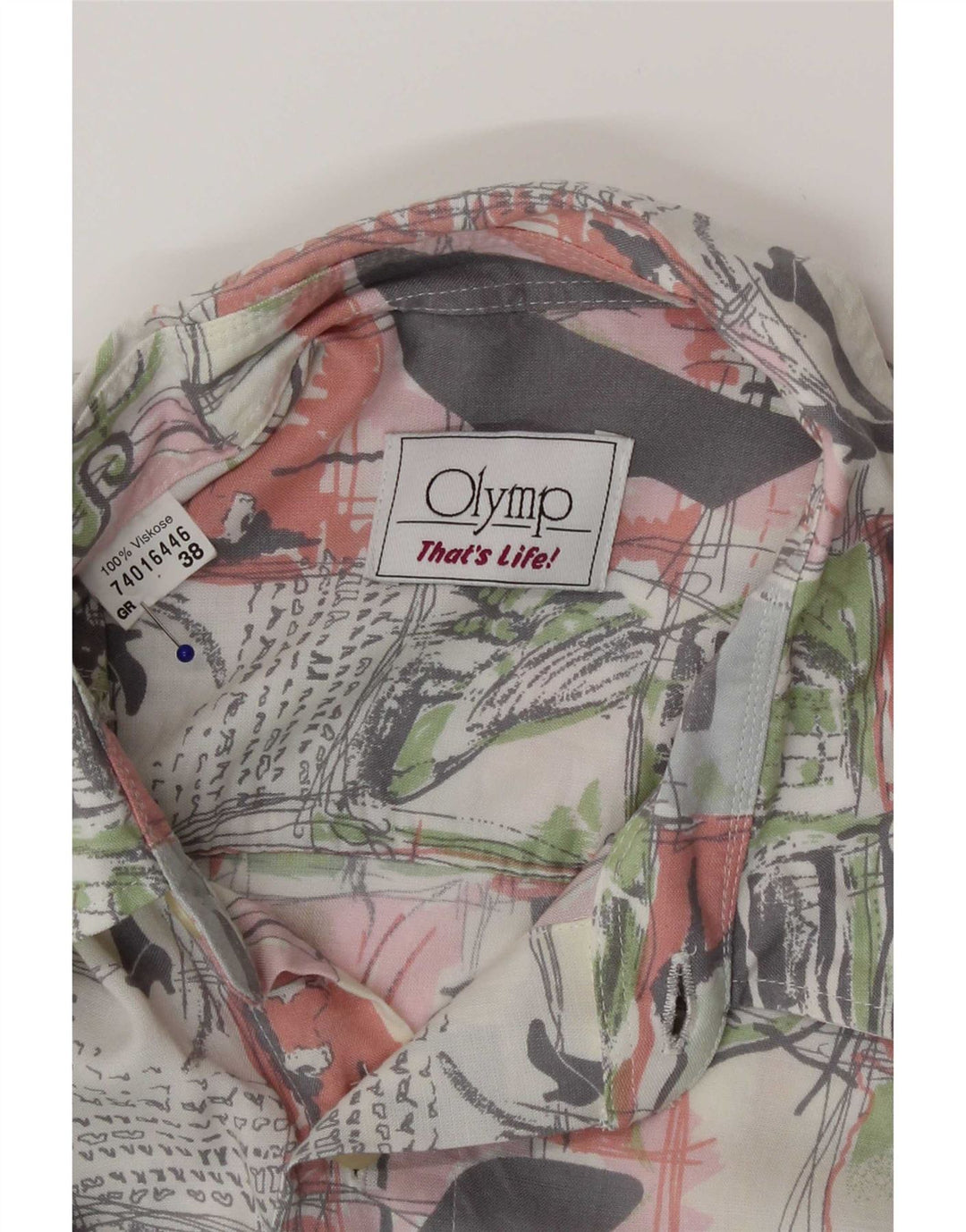 Olymp muška grafička košulja veličina 38 srednje raznobojna patchwork viskoza
