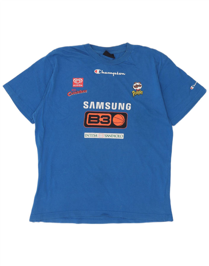 CHAMPION Muška velika plava pamučna majica s grafičkim motivima