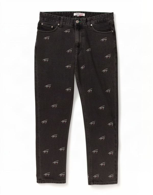 Ženske kratke traperice Tommy Hilfiger Dad Graphic Straight W30 L26 crni pamuk