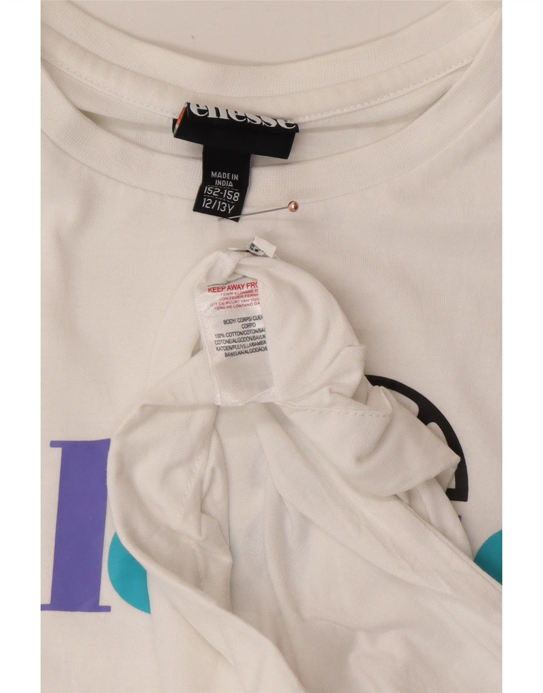ELLESSE majica kratkih rukava za djevojčice 12-13 godina, bijeli pamuk