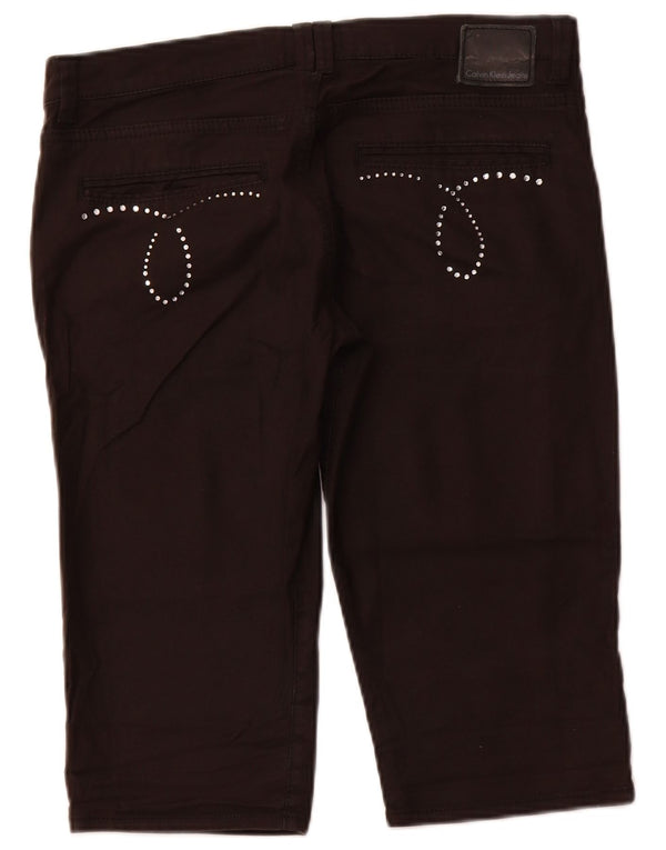 Ženske bermude Calvin Klein W31 srednje smeđi pamuk