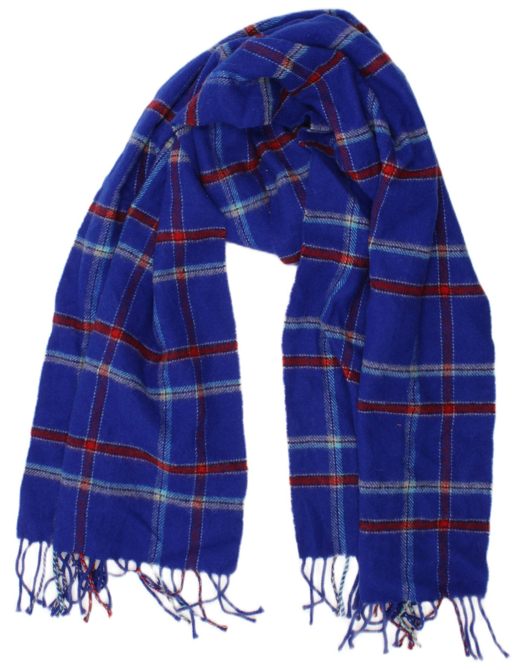 Jack Wills muški pleteni šal jedne veličine plavi karirani klasični