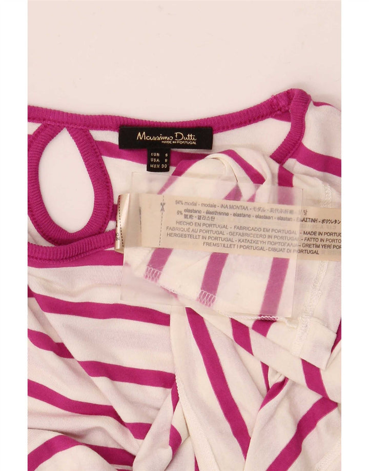 Ženska majica dugih rukava Massimo Dutti UK 10, mali bijeli prugasti modal