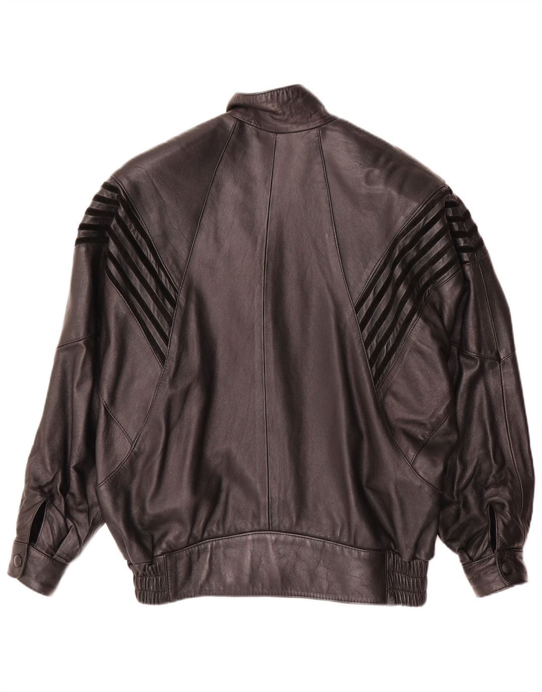 Vintage ženska prevelika kožna jakna EU 38 srednje crne kože