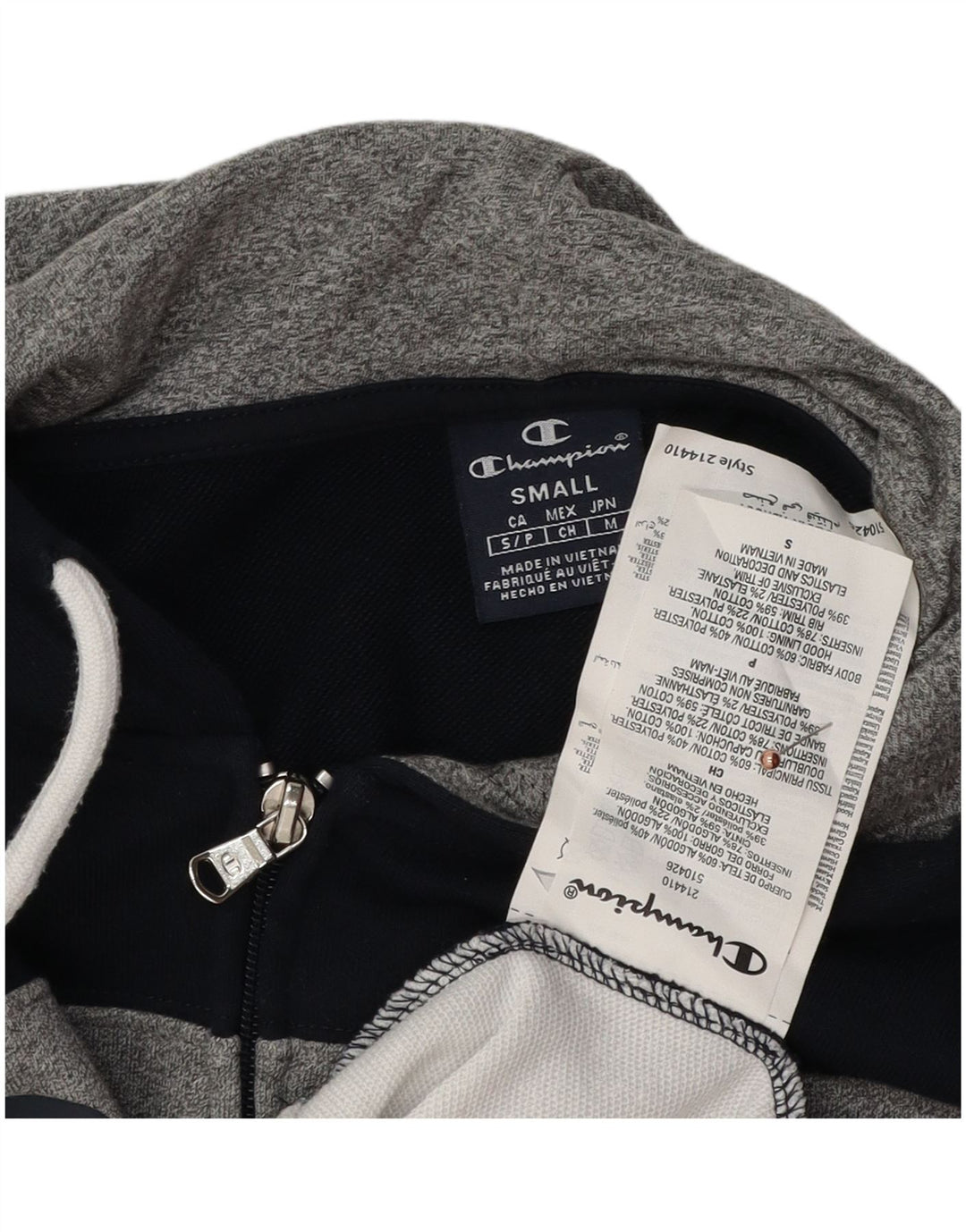 Champion muška majica s kapuljačom s patentnim zatvaračem, mala tamnoplava boja