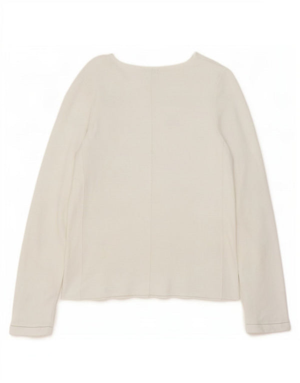 Jigsaw Womens Top Long Sleeve UK 10 Small White