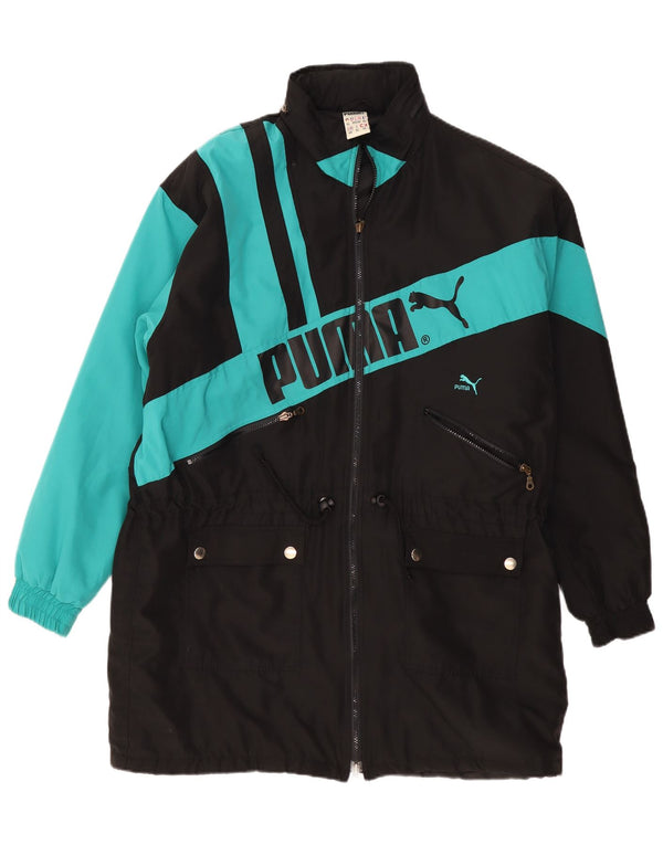 Puma Mens Graphic Windbreaker Coat UK 44 2XL Black Colourblock Polyester