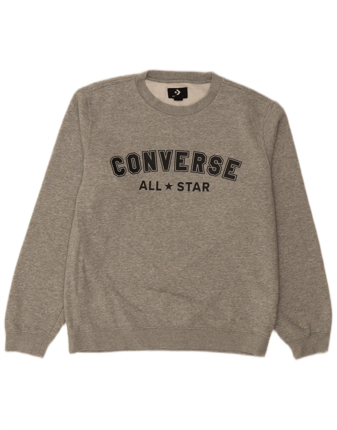 CONVERSE Mens Graphic Sweatshirt Jumper Small Grey Cotton
