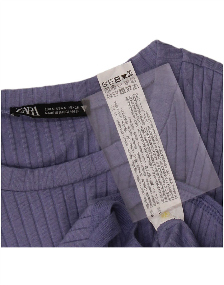 Zara ženski kratki rukav dugih rukava UK 10 Mali plavi pamuk