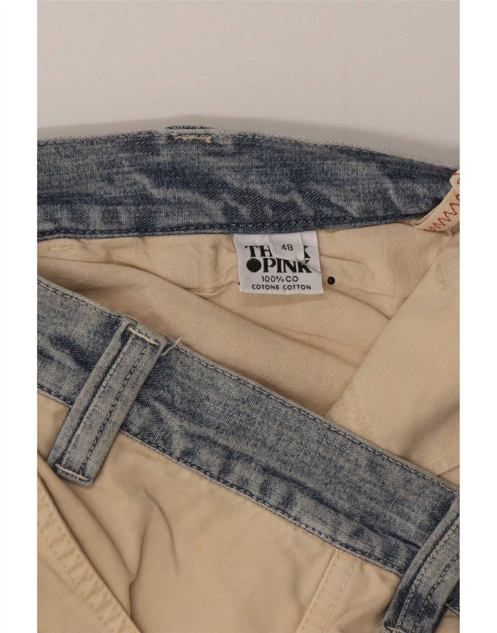 Think Pink Mens Regular Cargo hlače EU 48 srednje W32 L33 bež pamuk