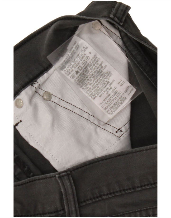 LEVI'S muške ravne ležerne hlače W34 L32 sivi pamuk