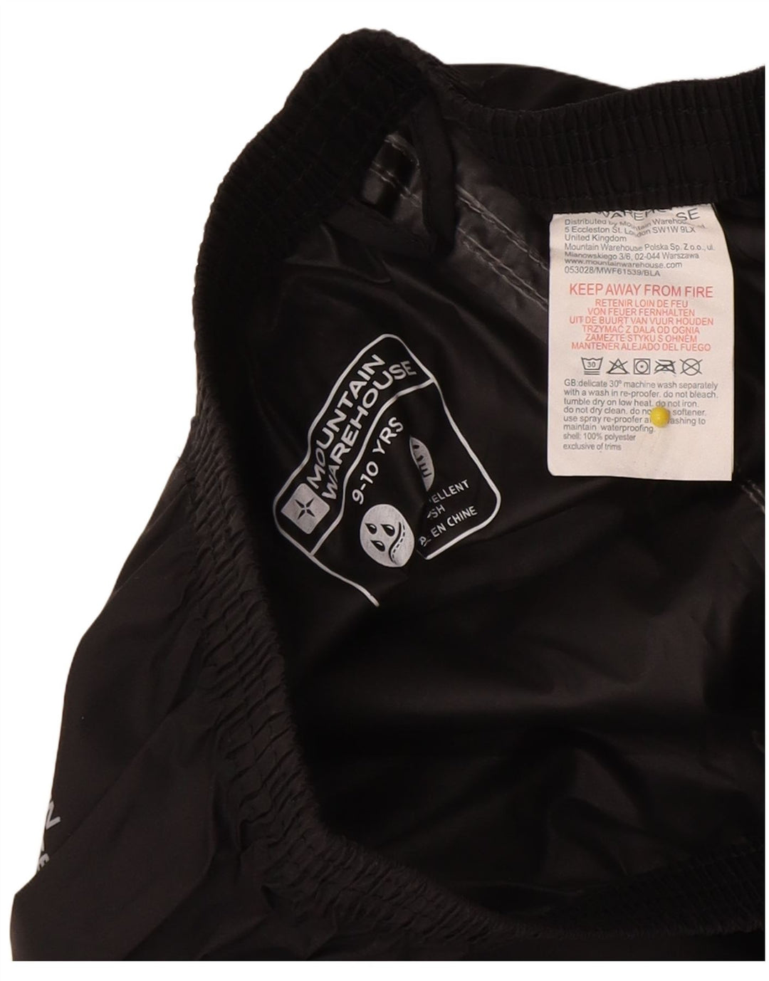 Mountain Warehouse Boys Isoory vodootporne hlače 9-10 godina crne
