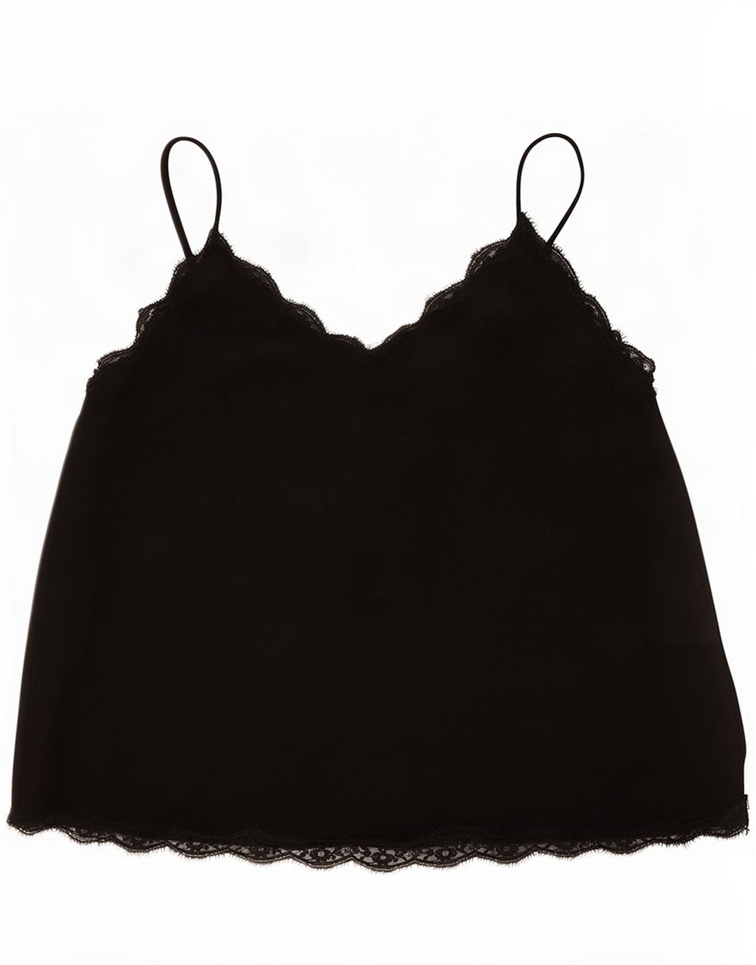 Zara ženski kratki Cami Top UK 16 Veliki crni poliester