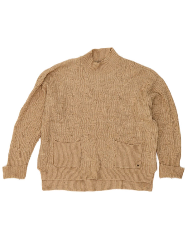 Fat Face ženski džemper s kornjačevim ovratnikom UK 14 Veliki bež akril