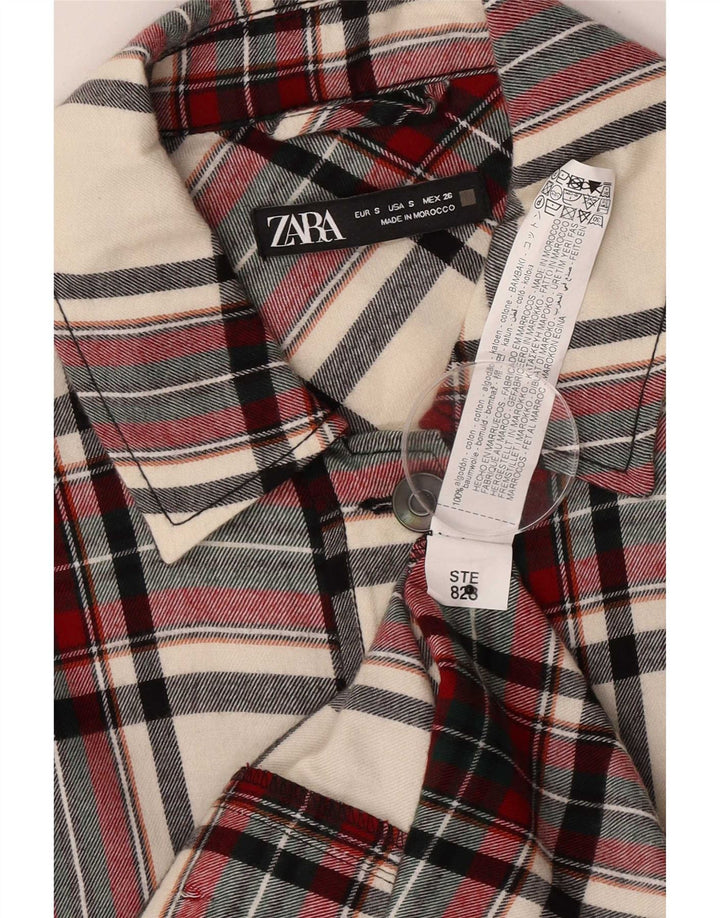 Zara ženska prevelika pomoćna jakna UK 10, mali višebojni karirani