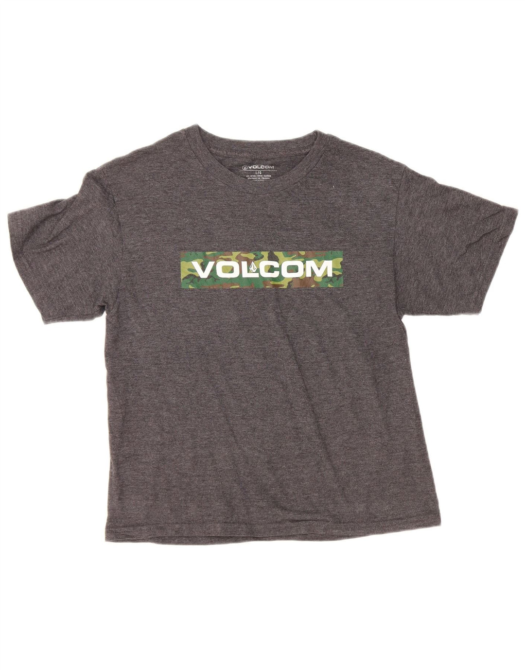 Volcom ženska majica kratkih rukava s grafičkim motivima UK 14 veliki sivi pamuk