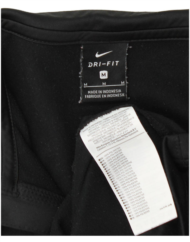 Nike Dri Fit majica s izrezom i srednjim gornjim dijelom trenirke od crnog poliestera