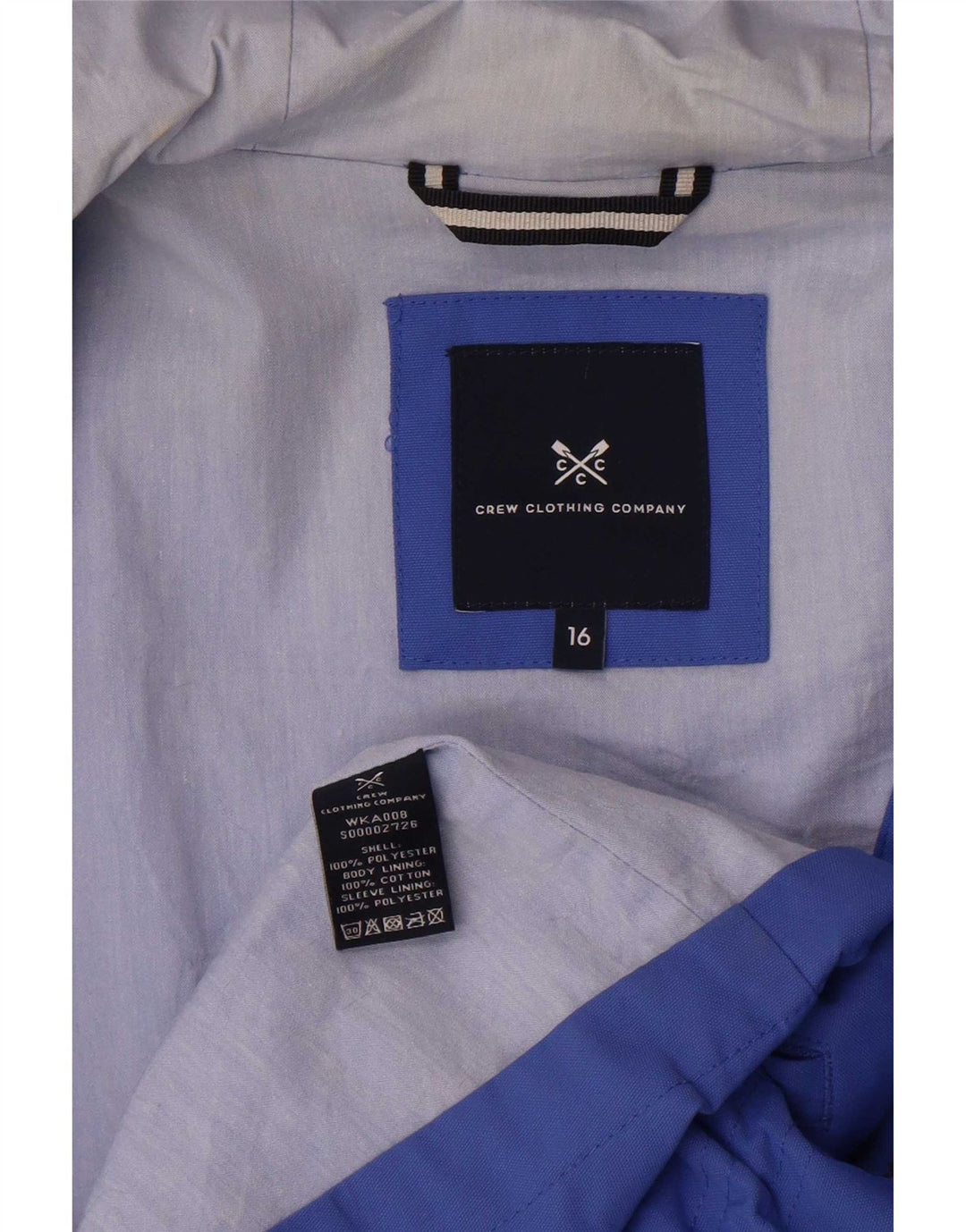 Crew Clothing Ženska kišna jakna s kapuljačom UK 16 veliki plavi poliester