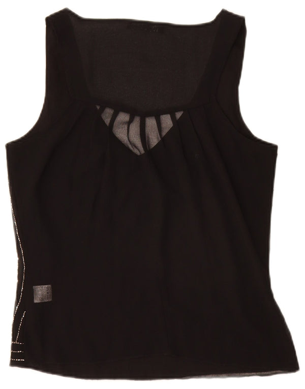 JANE NORMAN Ženska majica bez rukava UK 8 Mala crna na pruge