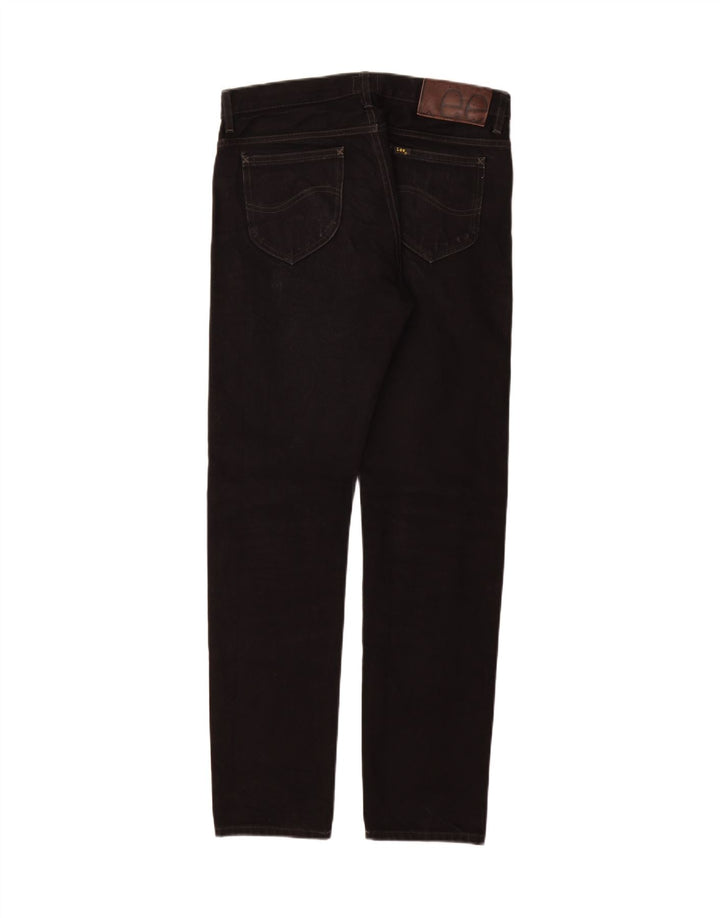 Lee Mens Rider Straight Jeans W30 L32 Crni pamuk