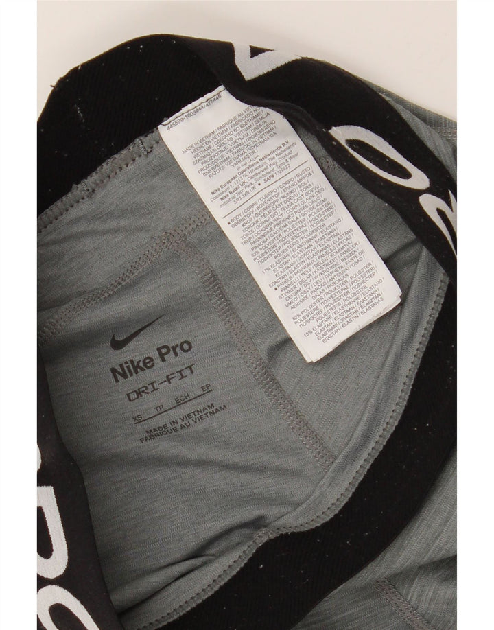 NIKE Womens Graphic Leggings UK 6 XS  Grey Flecked Polyester Vintage Nike and Second-Hand Nike from Messina Hembry 