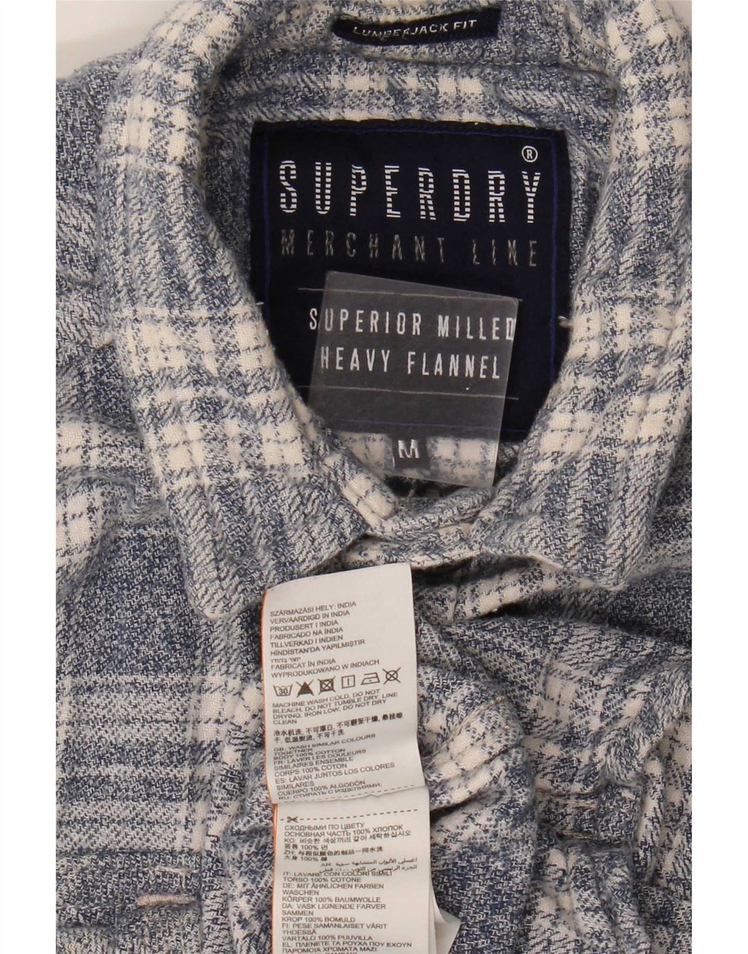 Superdry muška flanelska košulja, srednje sivi karirani pamuk