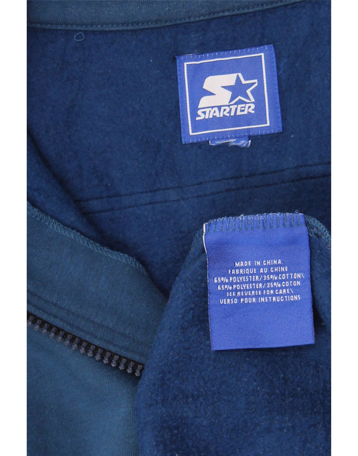 Početni muški džemper s izrezom s patentnim zatvaračem XL plavi poliester u blokovima boja