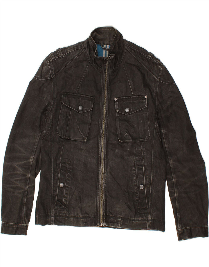 TED BAKER Womens Slim Denim Jacket Size 5 XL Black Cotton Vintage Ted Baker and Second-Hand Ted Baker from Messina Hembry 