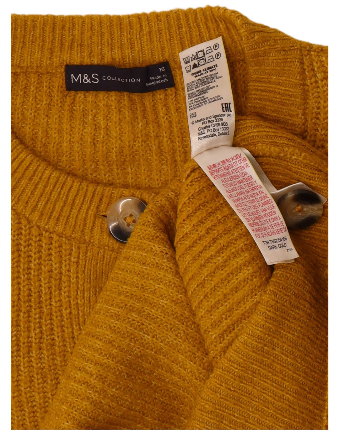 Marks & Spencer ženski preveliki džemper UK 16 Veliki žuti