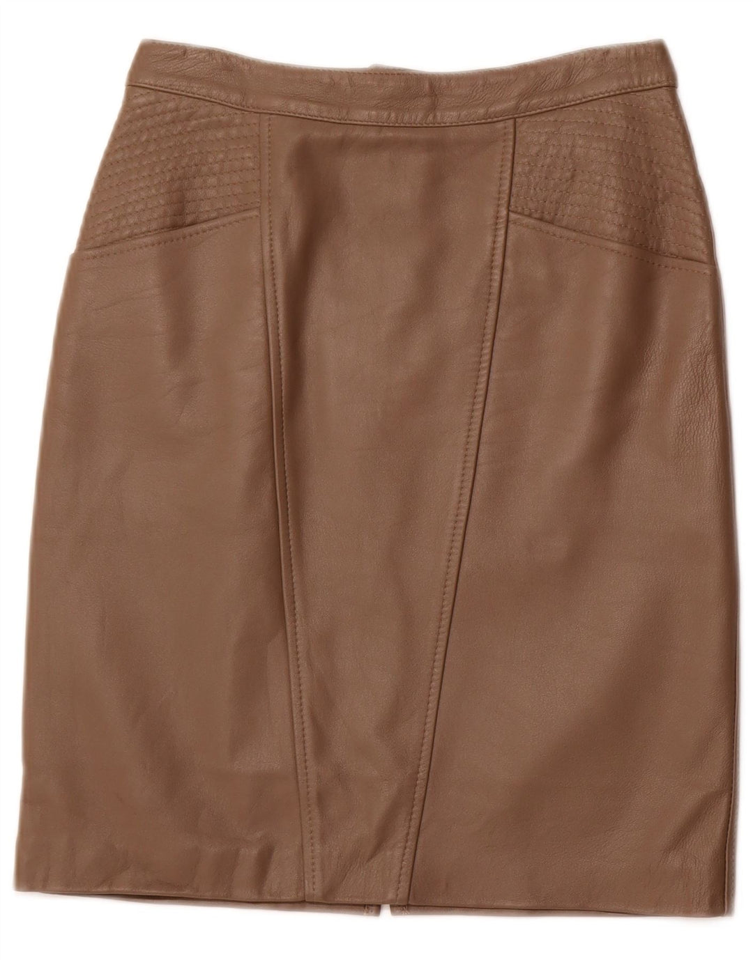 VINTAGE ženska kožna suknja visokog struka IT 42 Srednje W26 smeđa koža