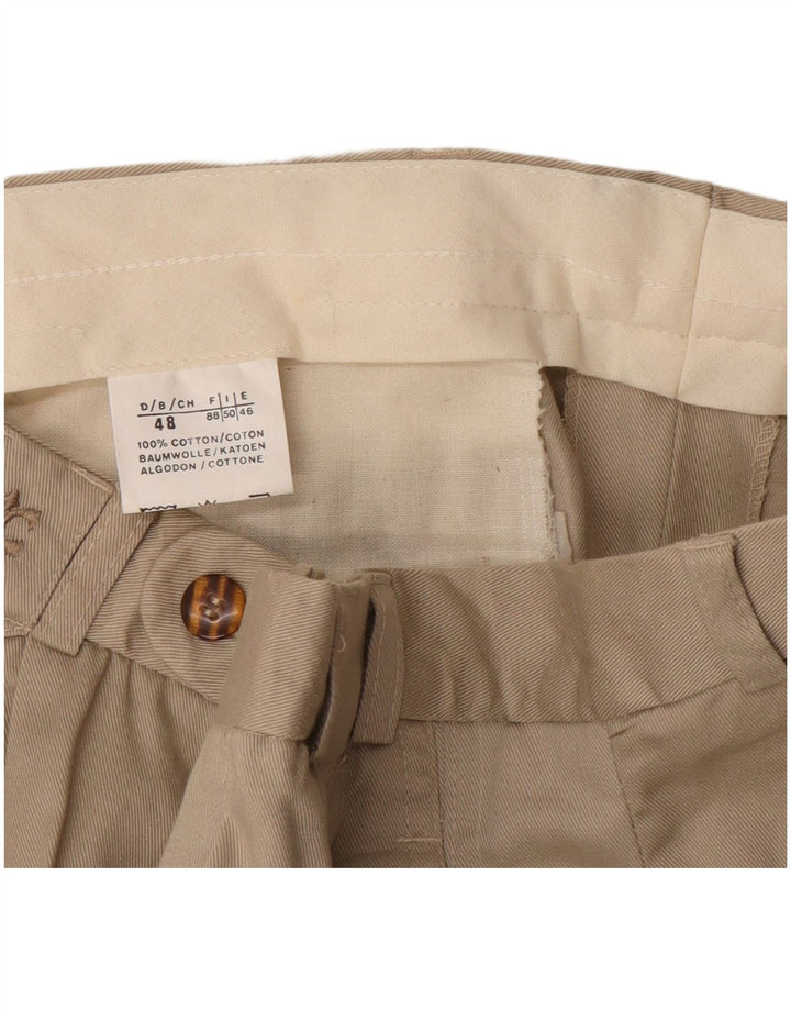 Vintage muške hlače s štipaljkama IT 48 srednje W32 L32 bež pamuk