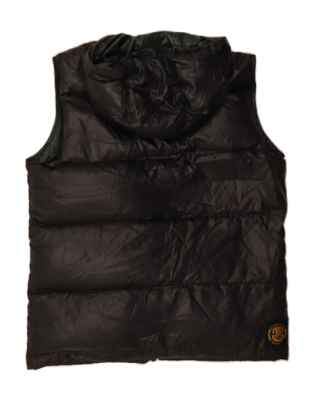 FRED MELLO Womens Hooded Padded Gilet UK 16 Large Black Polyester Vintage Fred Mello and Second-Hand Fred Mello from Messina Hembry 