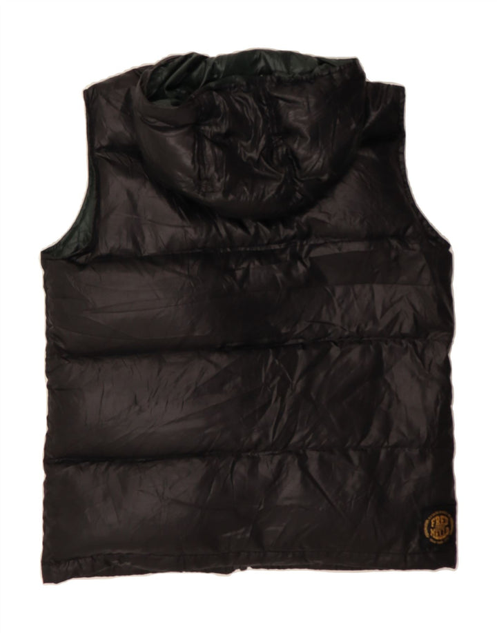 FRED MELLO Womens Hooded Padded Gilet UK 16 Large Black Polyester Vintage Fred Mello and Second-Hand Fred Mello from Messina Hembry 