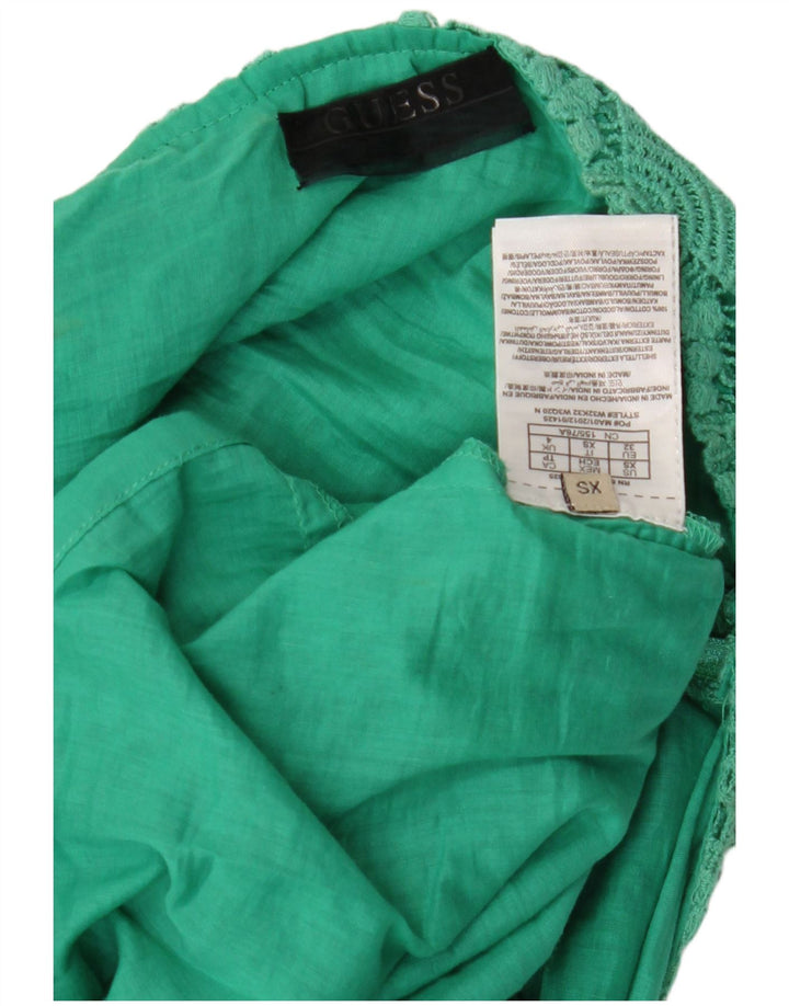 GUESS Ženska haljina s halterima od čipke UK 4 XS Zeleni pamuk