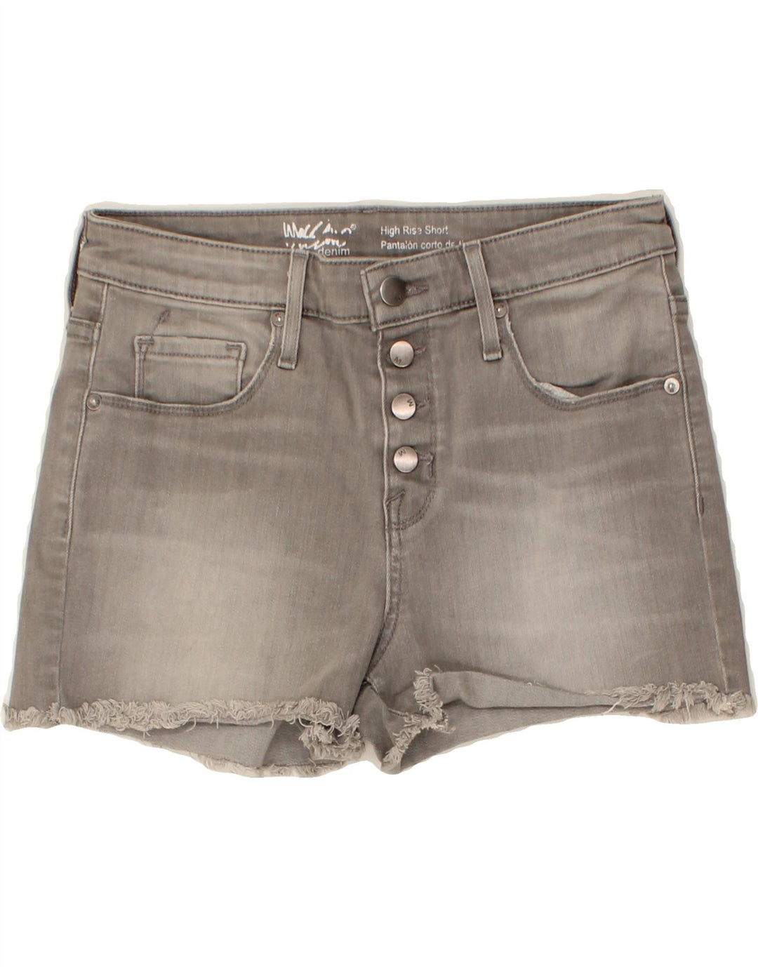 MOSSIMO Womens High Waist Denim Shorts US 6 Medium W28 Grey Cotton Vintage Mossimo and Second-Hand Mossimo from Messina Hembry 