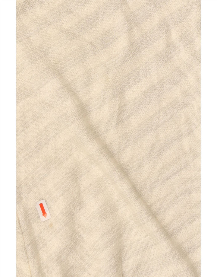 VINTAGE Ženski Cami Top UK 14 Srednje bijeli Chevron