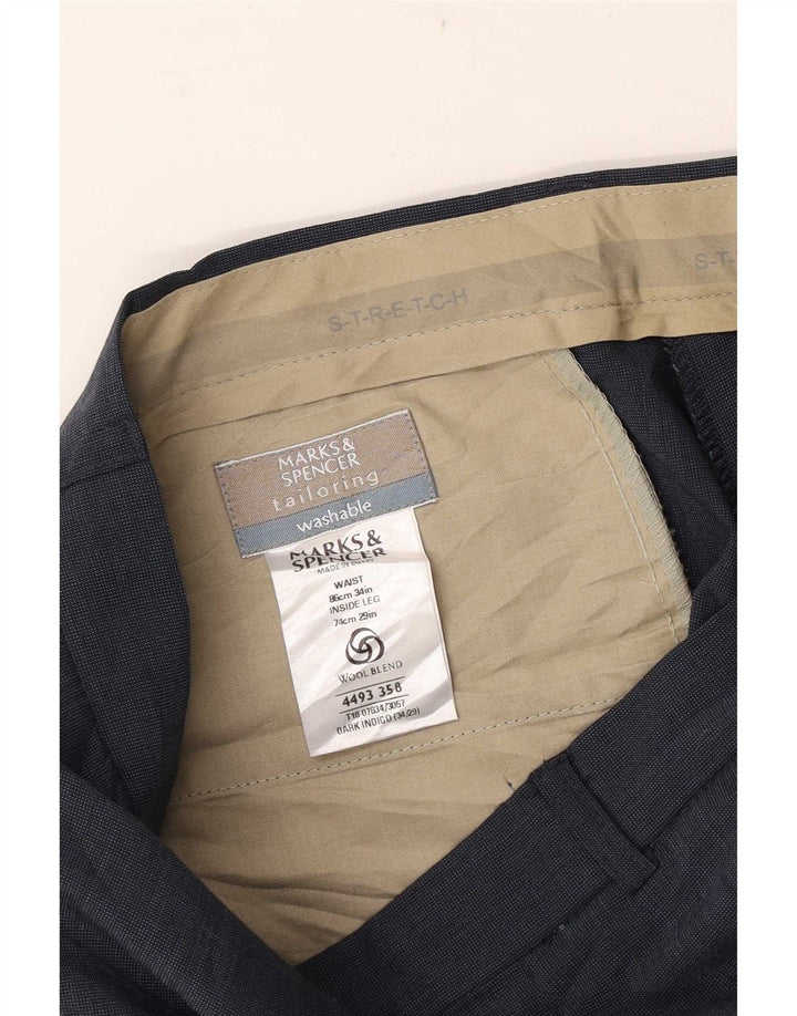 Marks & Spencer muške hlače ravnog odijela W34 L29 tamnoplavi poliester