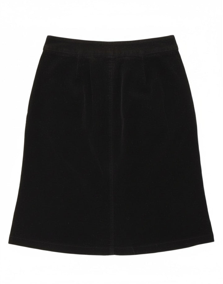 VINTAGE Womens A-Line Skirt IT 42 Medium W28  Black Cotton