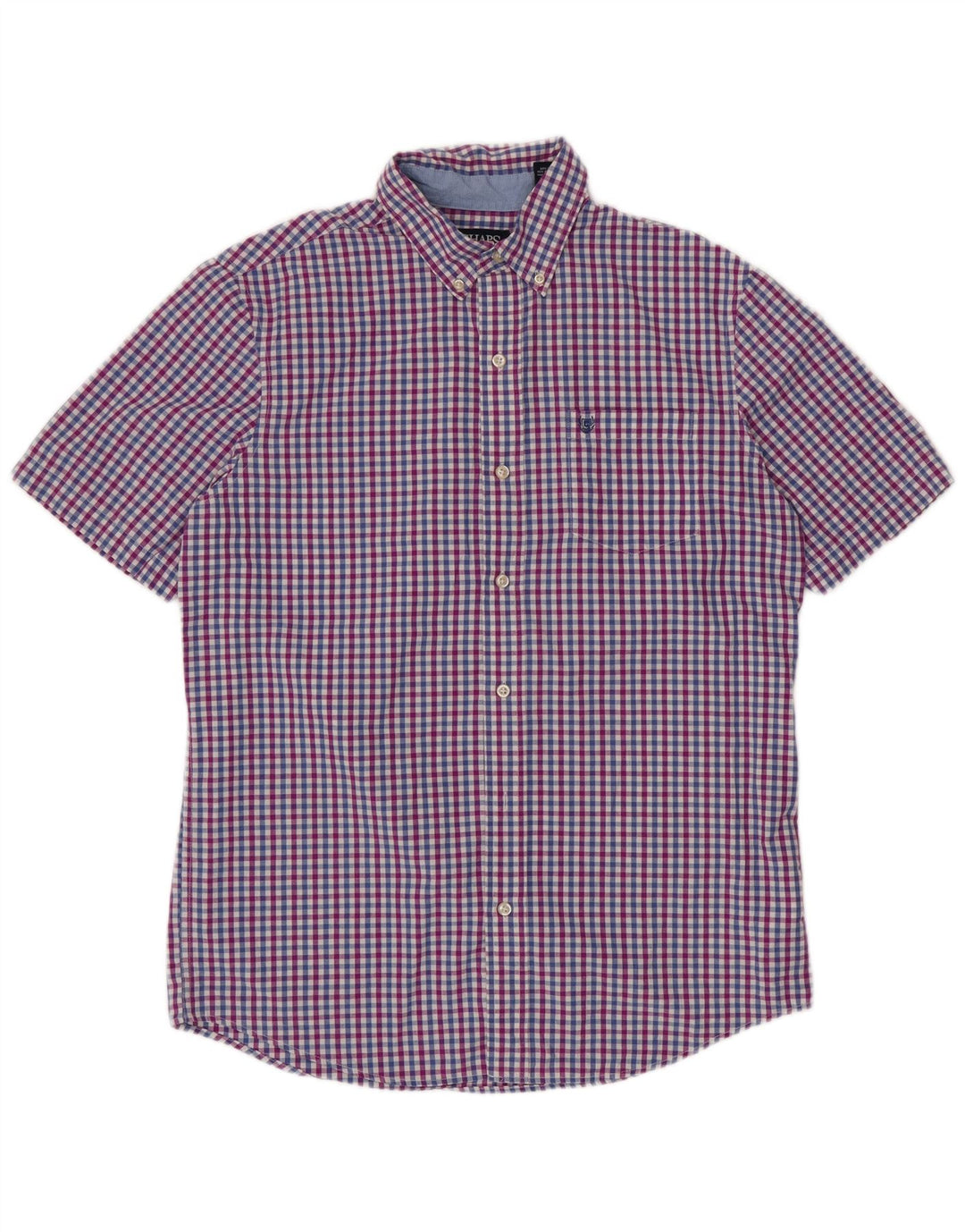 CHAPS Muška majica kratkih rukava laka za održavanje Srednje plavi pamuk od ginghama